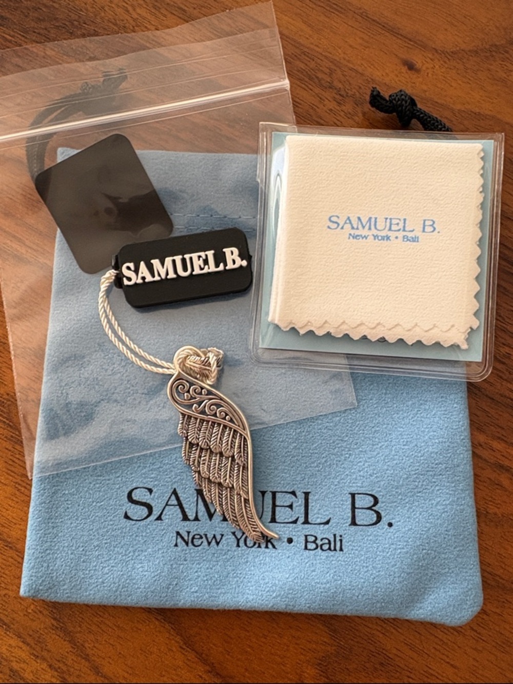 NWT Samuel B Angel Wing Pendant Necklace Sterling Silver
